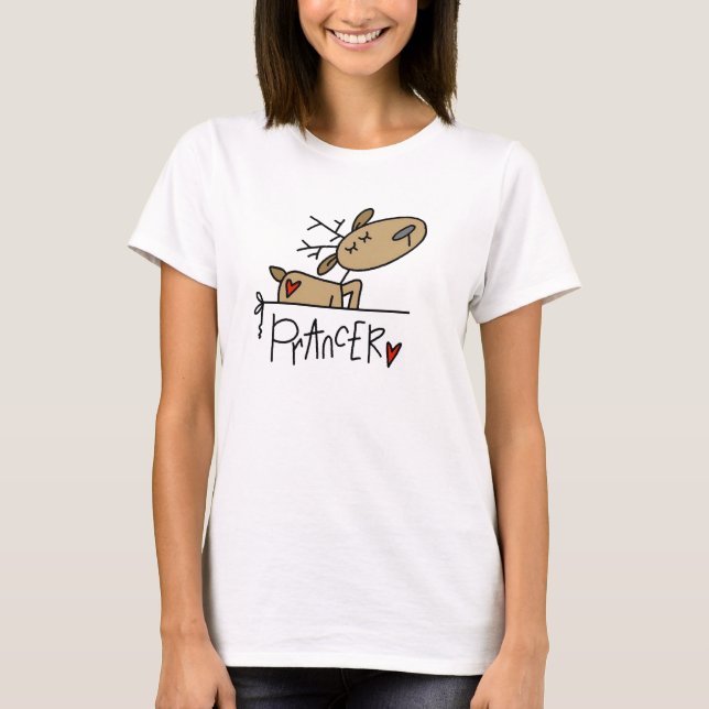 T-shirts et cadeaux de Noël de renne de Prancer (Devant)