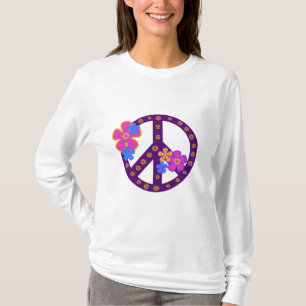 T-shirts et cadeaux de symbole de paix de fleurs