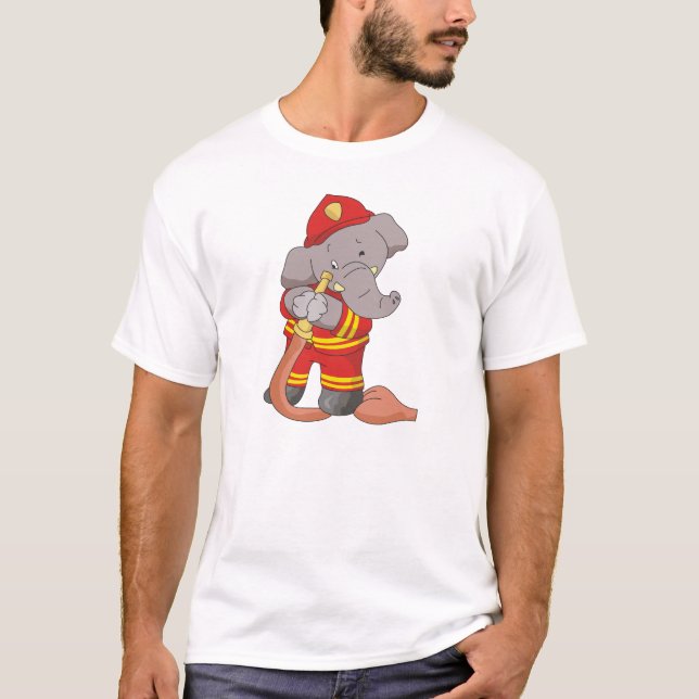 T-shirts et cadeaux d'éléphant de sapeur-pompier (Devant)