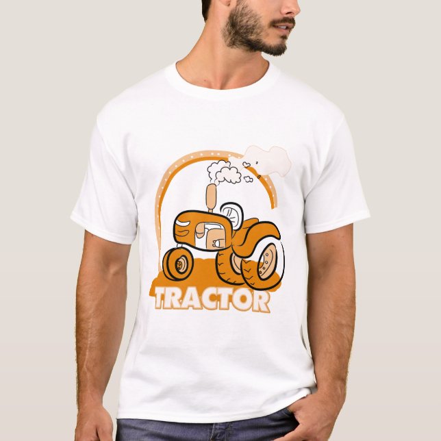 T-shirts et cadeaux oranges de tracteur (Devant)