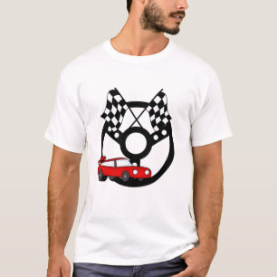 T-shirts et cadeaux rouges de voiture de course