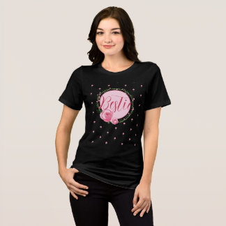 T-shirts Fleuris Noir pour Demoiselle d'Honneur