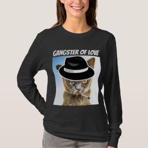 T-SHIRTS GANGSTER DE L'AMOUR CHAT FEDORA