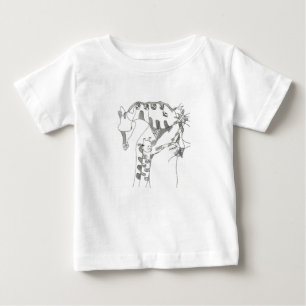 T-shirts girafe maman et fils en dessin animé styl