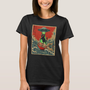T-shirts graphiques d'anime japonais Ramen de chat