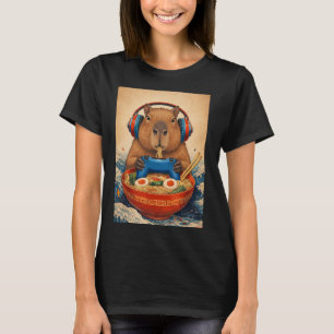 T-shirts graphiques drôles Kawaii Caapybara Ramen 