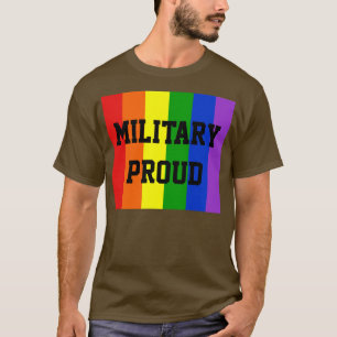 T-shirts gris-arc-en-ciel joyeux militaires