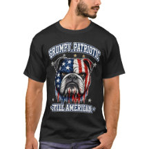 T-shirts Grumpy Patriotic Bulldog du 4 Juillet