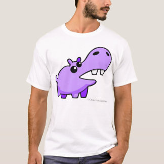 T-shirts heureux d'hippopotame de bande dessinée