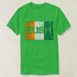 T-shirts irlandais de drapeau (affligé)