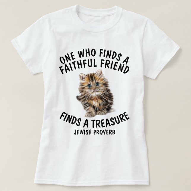 T-shirts juifs de chat, Ami fidèle, Tee - shirt (Design devant)