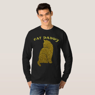 T-SHIRTS NOIRS À PAILlettes DORÉES FAUX CAT DADDY