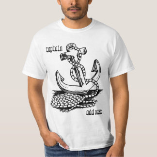 T-shirts nommés personnalisés d'ancre de capitaine