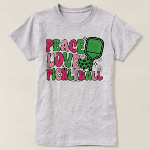 T-shirts Peace Love Pickleball pour les joueuses