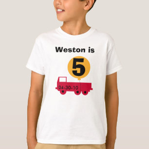 T-shirts personnalisables d'anniversaire de camion