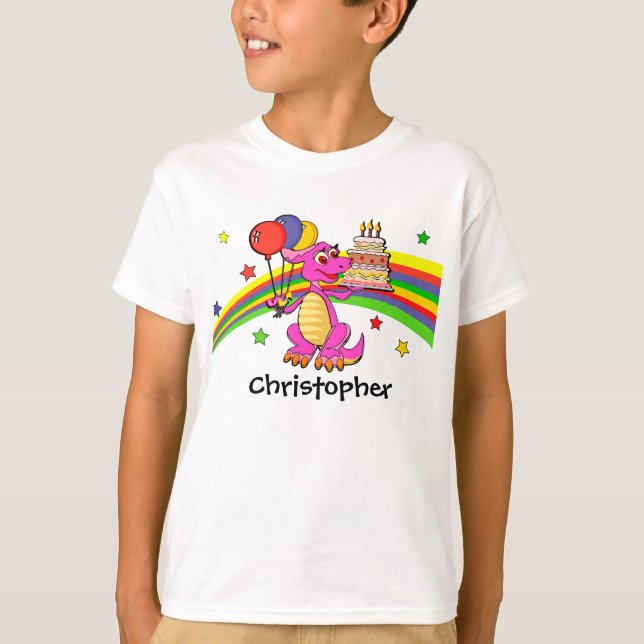 T-shirts personnalisés Cute Kids dinosaure (Devant)