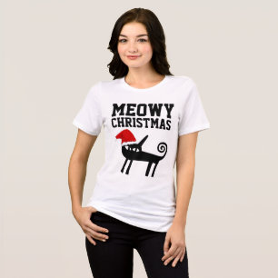 T-shirts pour chat de Noël, MEOWY CHRISTMAS