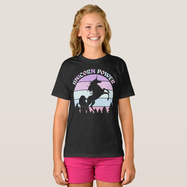 T-shirts pour enfants de Unicorn Power Fun (Devant entier)
