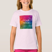 T-Shirts pour filles Ajouter l'image rose pâle