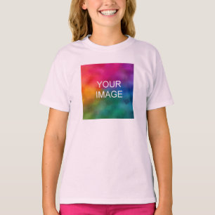 T-Shirts pour filles Ajouter l'image rose pâle
