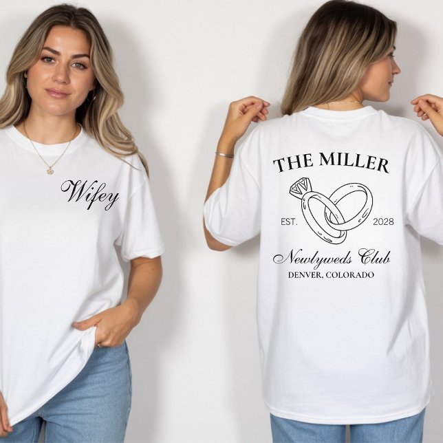 T-shirts pour lune de miel M. et Mme (newlyweds shirts, mr and mrs shirts, honeymoon shirts, wedding gift shirts, couple matching shirts,)