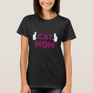 T-shirts pour maman de chat avec silhouette de cha