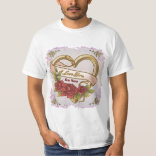 T-shirts Red Roses Bevel Heart