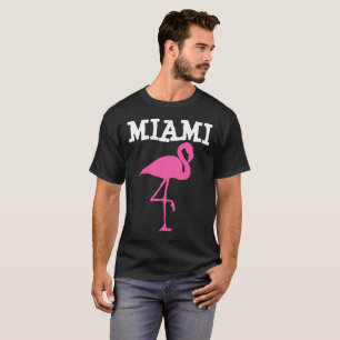 T-shirts rose de Flamant rose de MIAMI BEACH la