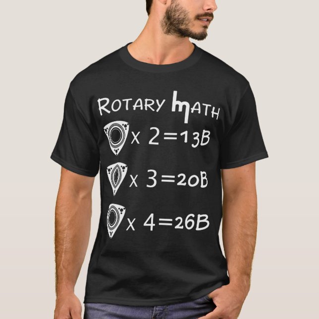 T-shirts rotatoire de maths de moteur de Mazda Rx7 (Devant)