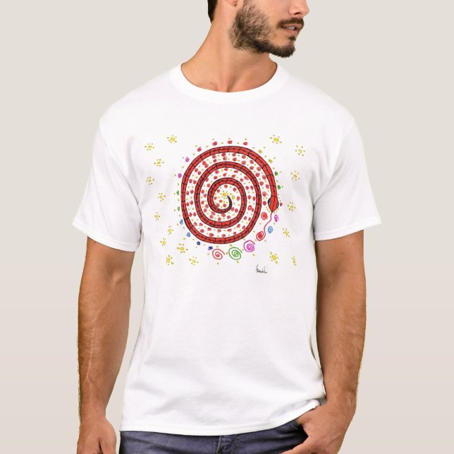 T-shirts rouge de serpent (Devant)
