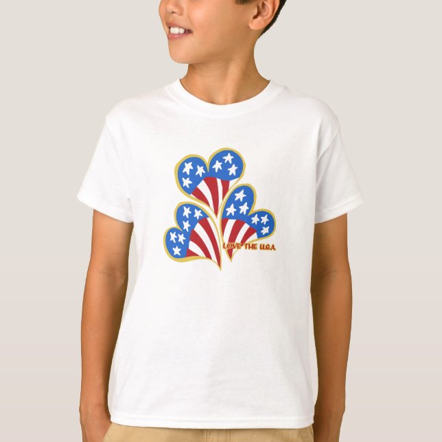 T-shirts Triple Hearts USA Girls (Devant)