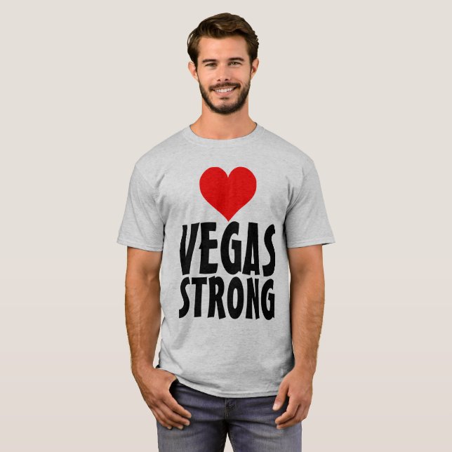 T-shirts VEGAS STRONG, COEUR (Devant entier)