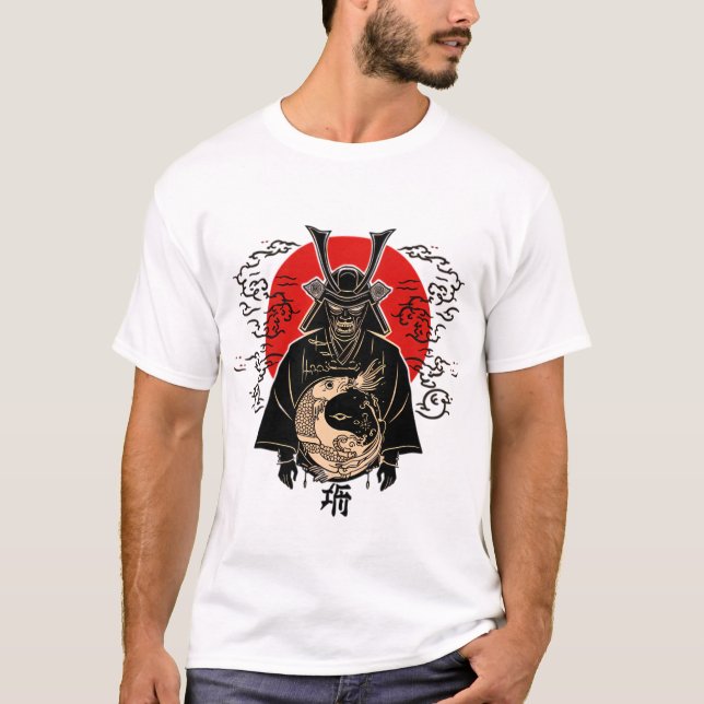 T-ShirtSamurai and Rising Sun – Japanese Art Illus T-Shirt (Front)