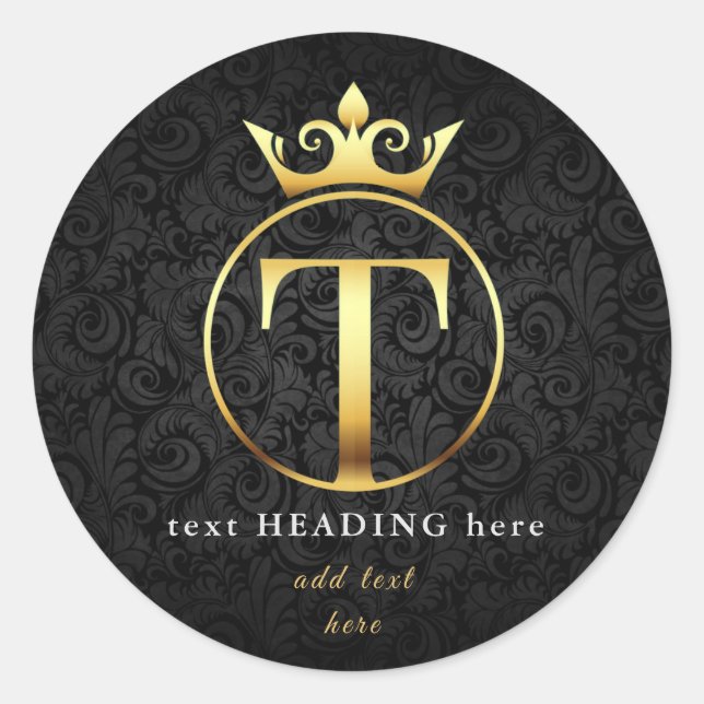 T - Sticker rond Monogramme Lettre (Devant)