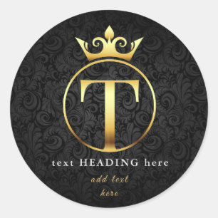 T - Sticker rond Monogramme Lettre