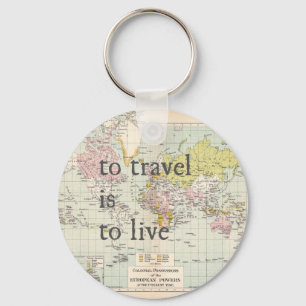T Travel is To Live Keychain