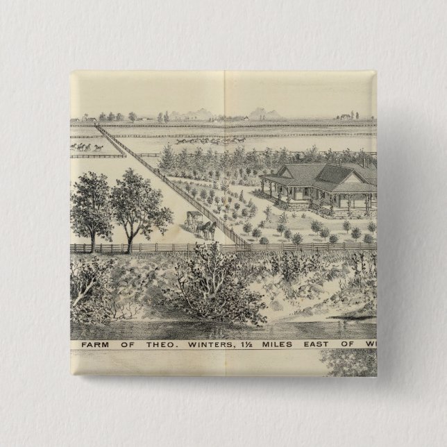 T Winters farm 2 Inch Square Button (Front)