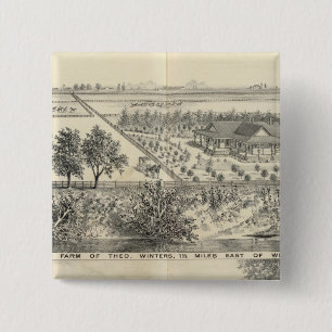 T Winters farm 2 Inch Square Button