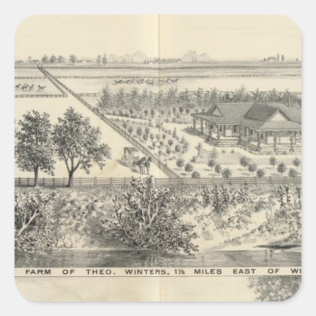 T Winters farm Square Sticker (Front)