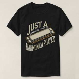 TA109-Harmonica Player T Shirt Jazz Blues Music Ts