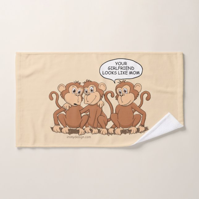 Ta copine a l'air d'un singe drôle (Serviette à main)