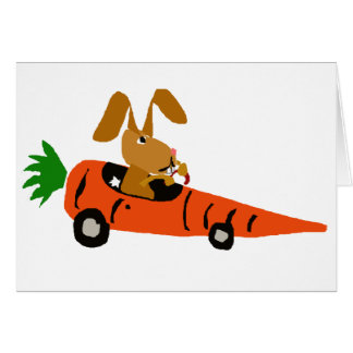 TA- Funny Bunny Rabbit Driving Carrot Car Cartoon