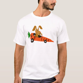 TA- Funny Bunny Rabbit Driving Carrot Car Cartoon T-Shirt