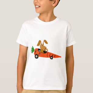 TA- Funny Bunny Rabbit Driving Carrot Car Cartoon T-Shirt