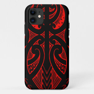 Ta Moko traditional Maori tattoo design koru shape iPhone 11 Case