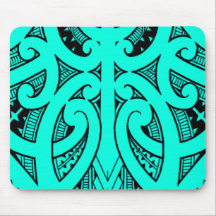 Ta Moko traditional Maori tattoo design koru shape Mouse Pad