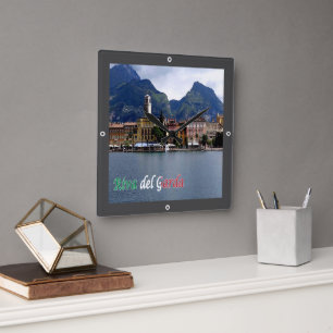 TAA025 RIVA DEL GARDA, panorama, Square Wall Clock