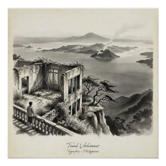Taal Volcano Tagaytay Philippines Landscape Poster