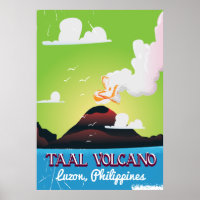 Taal Volcano Volcano Philipp affiche de voyage vin