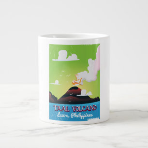 Taal Volcano Volcano Philipp vintage travel poster Large Coffee Mug